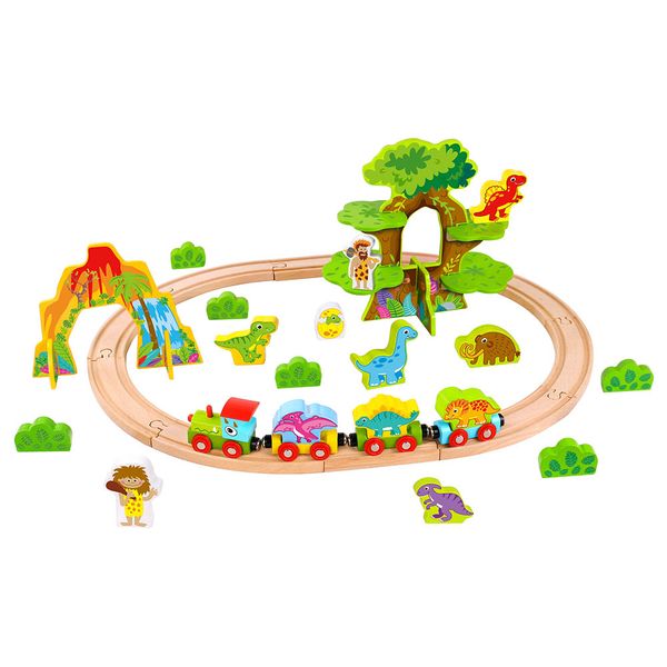 Tooky Toy - Wooden Dinosaur Train Set - Medium