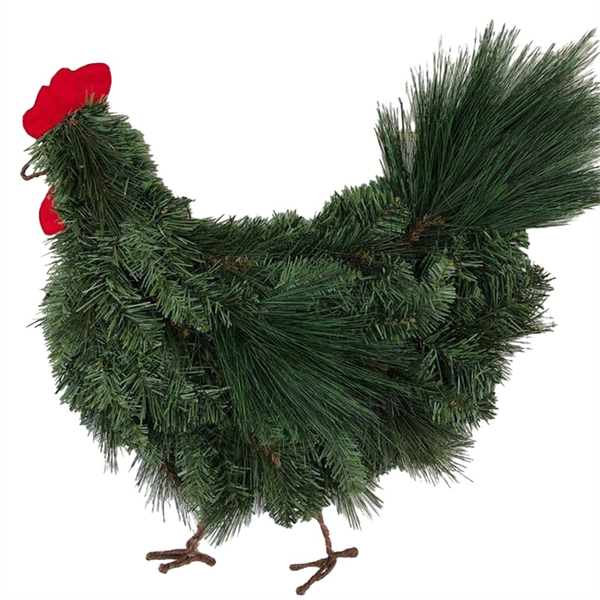 Christmas Rooster Chicken Wreath Artificial Rustic Christmas Wreath