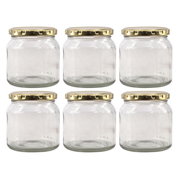 Consol Spread Jar with Gold Lid 6 Pack, 250ml (82x80mm Dia)