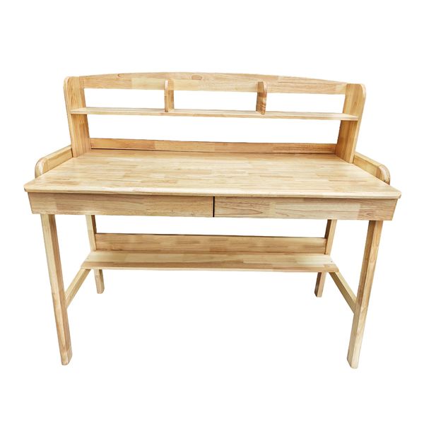 Wooden Office Desk with Shelves and Drawers for Home Study