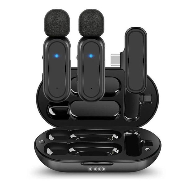 Wireless Lavalier Microphone with Charging Case Type-C Plug