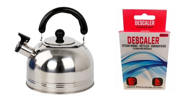 2.5L Stainless Steel Whistling Kettle with Home Hub Descaler