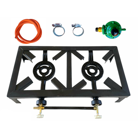 2 Burner Double Gas Burner 4 Legged with Hose And Regulator Set Shop Today. Get it Tomorrow takealot