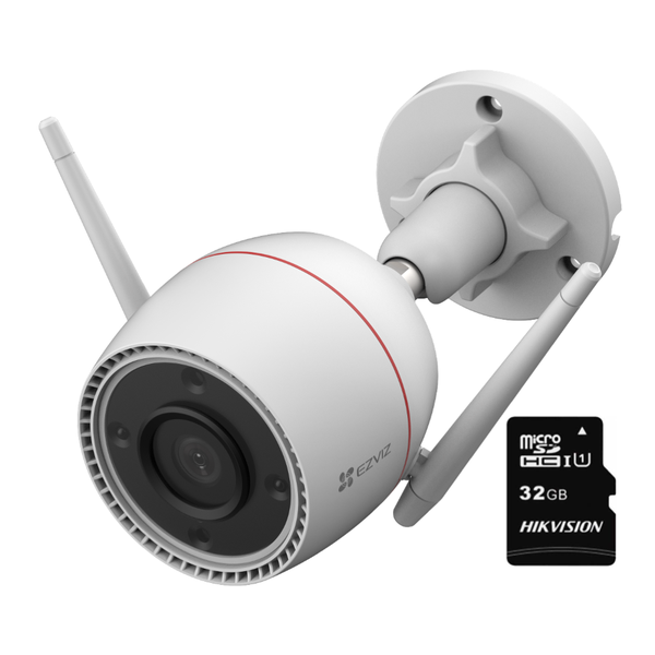 EZVIZ OutPro 2K Outdoor WiFi Security Camera &amp; Hikvision 32GB Micro SD Card