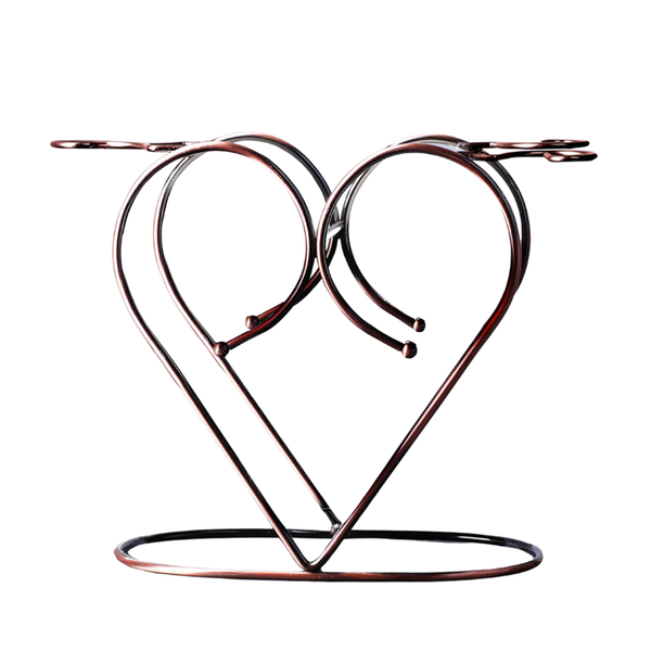 SLJ-297 1 Piece Tabletop Wine Rack, "Lover's Heart" Wine Glass Holder