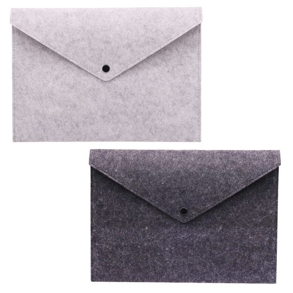 Office Stationery A4 Large Capacity Document Felt File Folder Set of 2 (A4)