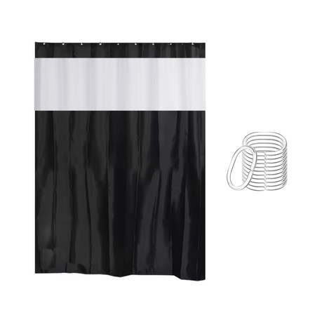 Moda At Home Roller Shower Curtain Hooks, Black, 12-Pk