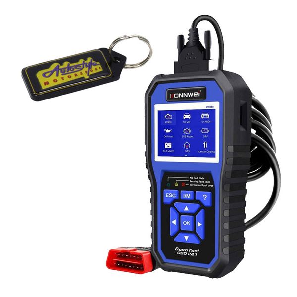 KW450 V/A OBDII Full System Car Diagnostic Scanner Tool &amp; Gel Key Holder