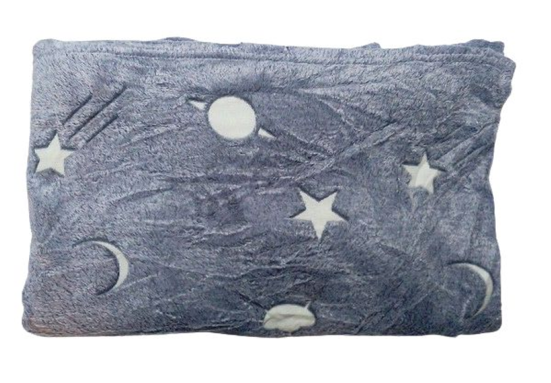 Glow In The Dark Blanket - Grey Space Themed