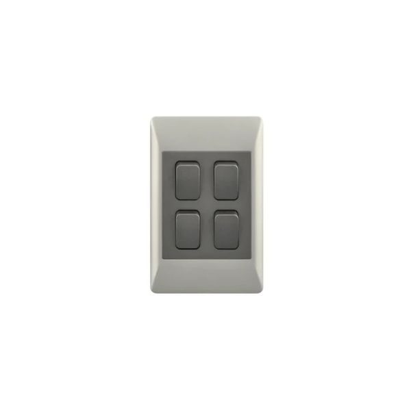 Modern Champagne 4 Lever 2 Way Light Switch