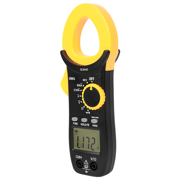 Deli Auto-Range Clamp Meter with 27mm Jaw and Backlight Display 1999 Count