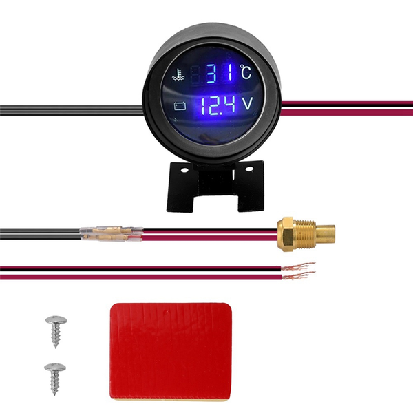 Round Led Digital Car Truck Water Temp Gauge Compatible with Universal