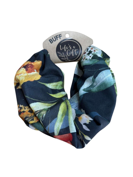 Neck Gaiter - Big &amp; Small Flowers with Pointy Leaves