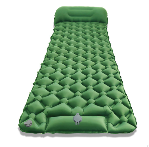 Ultra-Light Inflatable Camping Sleeping Pad with its Built-in Foot Pump