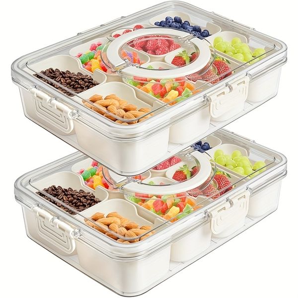 Reusable Snack Containers Featuring a Lid And Handle - Set of 2