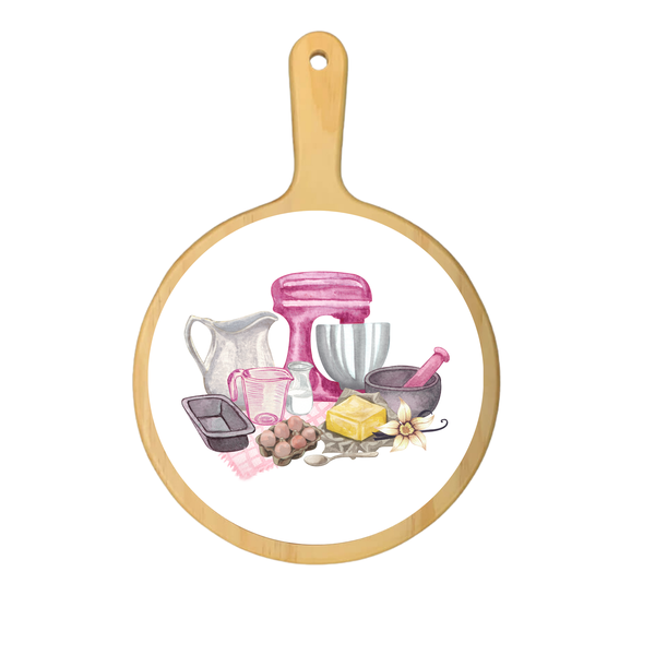 Pink Mixers Round Platter Plate With Tile