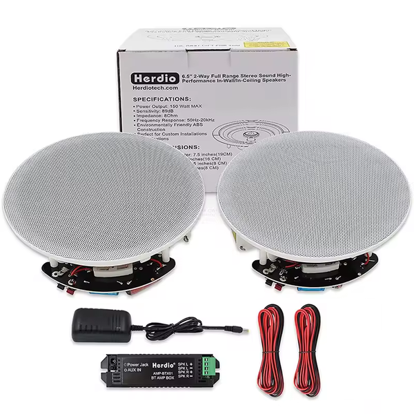 Set of 2 6.5" Bluetooth Ceiling Speakers, 300W Home Audio Hi-Fi System