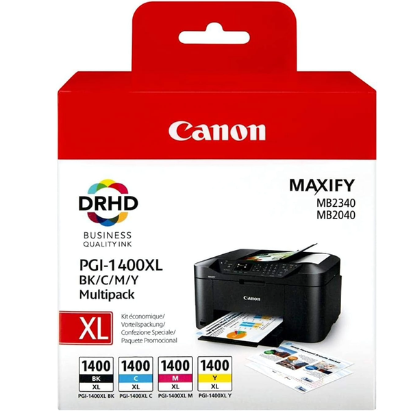 Canon Ink Cartridges - PGI-1400XL Multi Pack Printer Ink Bottle Bl, C, Y, M