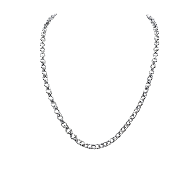 Elegant 925 Sterling Silver Ladies Chain - 5.5mm Ring Diameter, 60cm