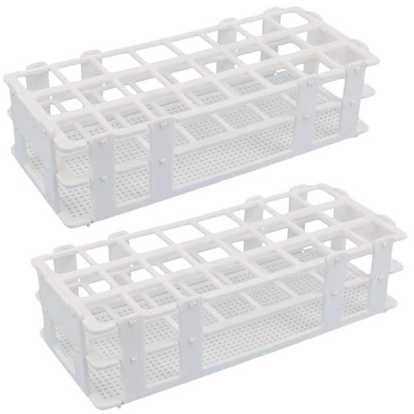 2Pcs Tube Rack 24 Holes Lab Test Tube Rack Holder for 25Mm Test Tubes
