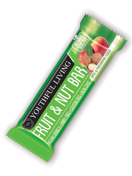 Youthful Living - Fruit and Nut Bars - Apple Macadamia - 35g x 18 bars