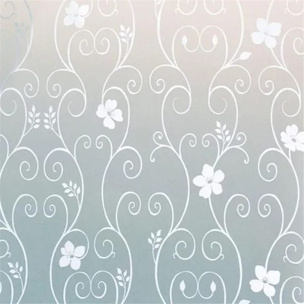 White Floral Frosted Glass Film 60cm x 2.5m