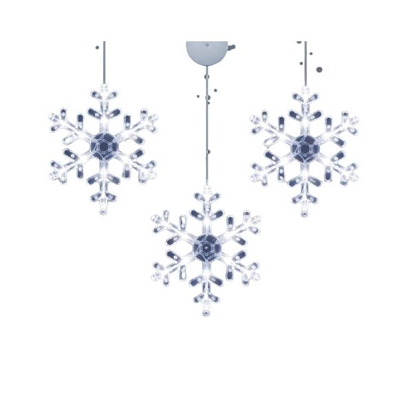 Mapple Supplies 3 Pack Snowflake Christmas Window Lights with Suction Cup
