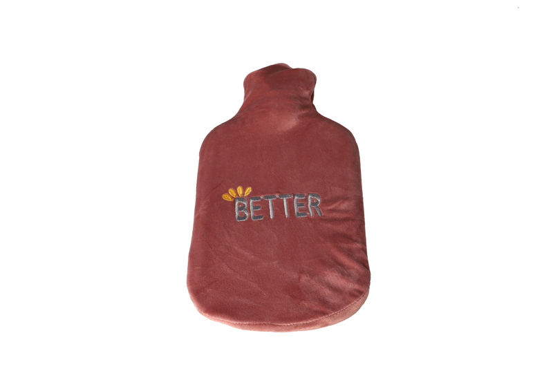 Plush Hot Water Bottle with Soft Fleece Cover
