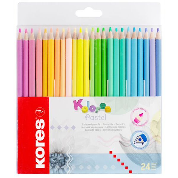 Kores Kolores Colour Pencils, Assorted Pastel Colours, Box of 24