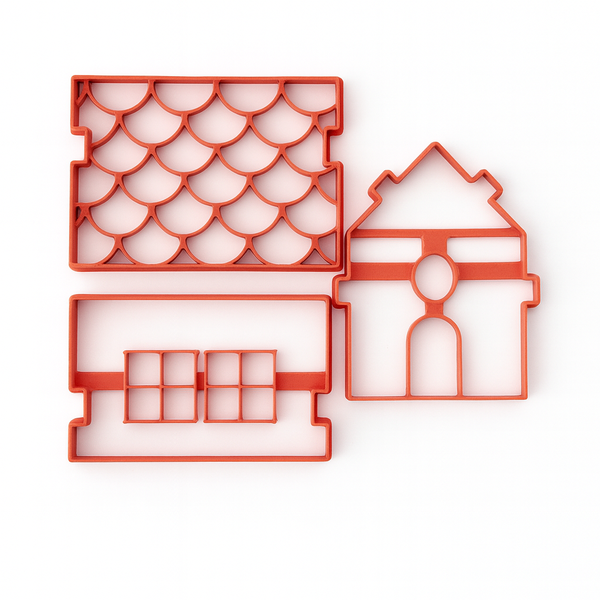 Gingerbread House Cookie Cutter Set - 3D Printed - (11cm x 8cm)