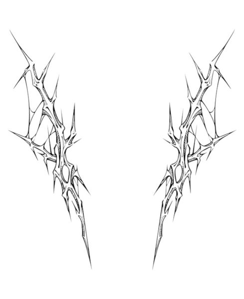 1 Piece - Halloween Twisted Thorns Temporary Tattoo - Black
