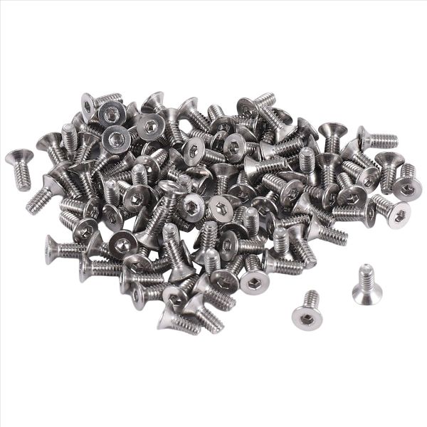 100pcs 304HC Stainless Steel Hex Countersunk Flat Bolts Screws M2x5mm