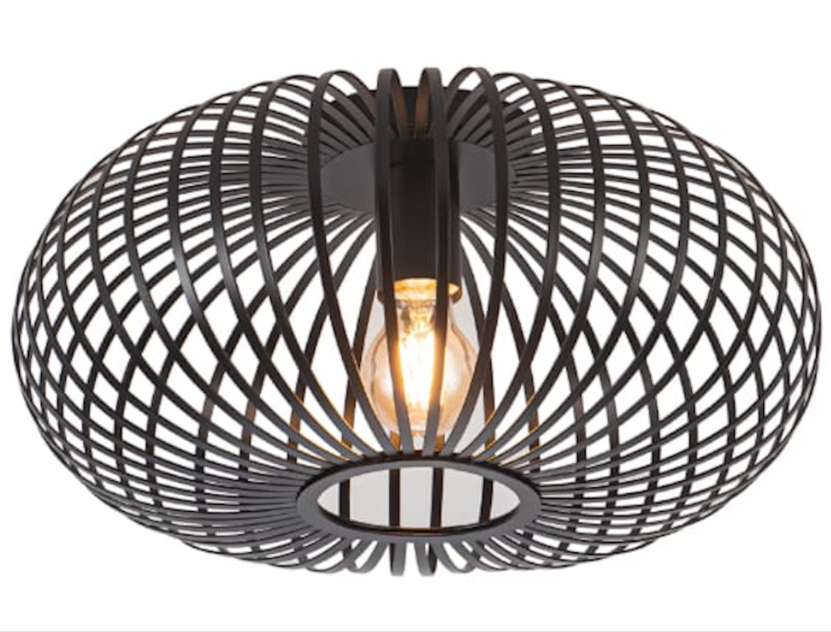 Flush Mount Metal Cage Ceiling Light