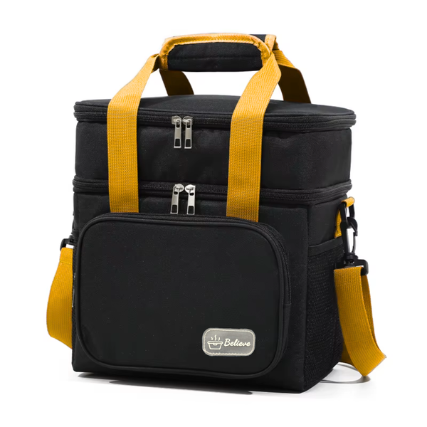Believe Double Waterproof Hot or Cold Lunch Cooler Bag with Strap