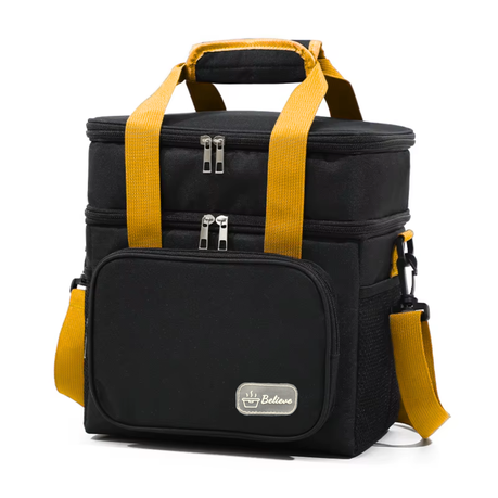 Believe Double Waterproof Hot or Cold Lunch Cooler Bag with Strap Image
