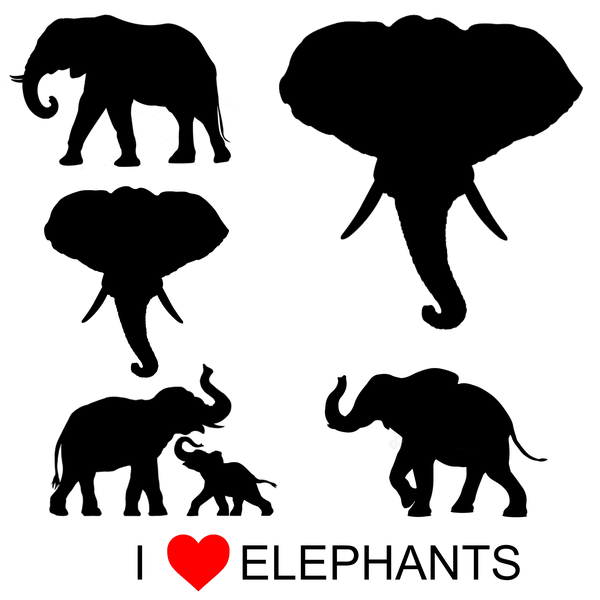 TrendSpire Elephant Vinyl Stickers - Set of 5