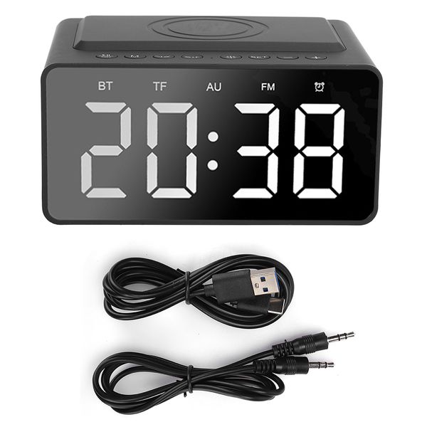BT508 Speaker Bluetooth Wireless Music Speaker with LED Time Display Black