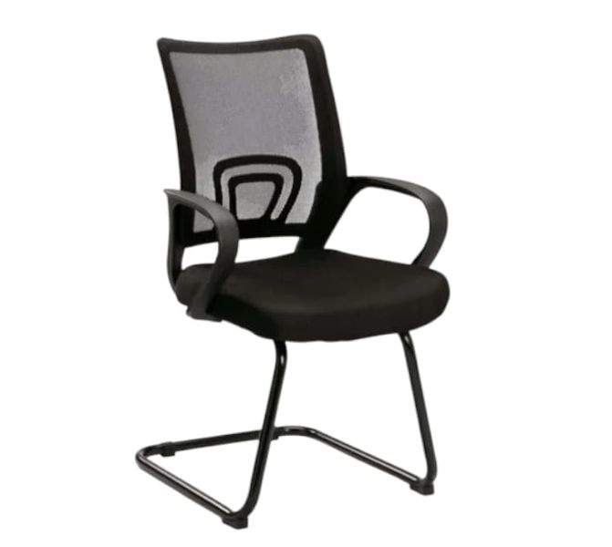 SMTE - 233C-1 Visitor Chair - Black Mesh Back with Cantilever Steel Frame