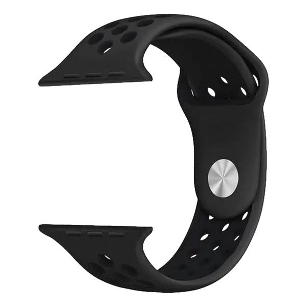 Silicone Sport Band compatible with Apple Watch 42/44/45/46/49mm-BlackBlack