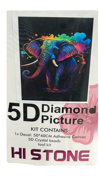 Colourful Night Elephant 5D Diiamond Dot