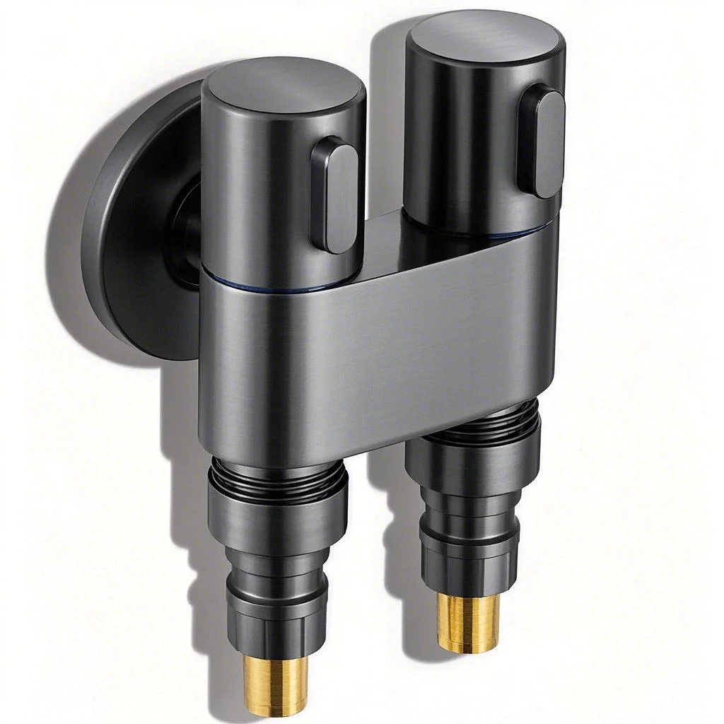 Washing Machine Faucet 3 way shower diverter Toilet Tap Dual Angle Valve