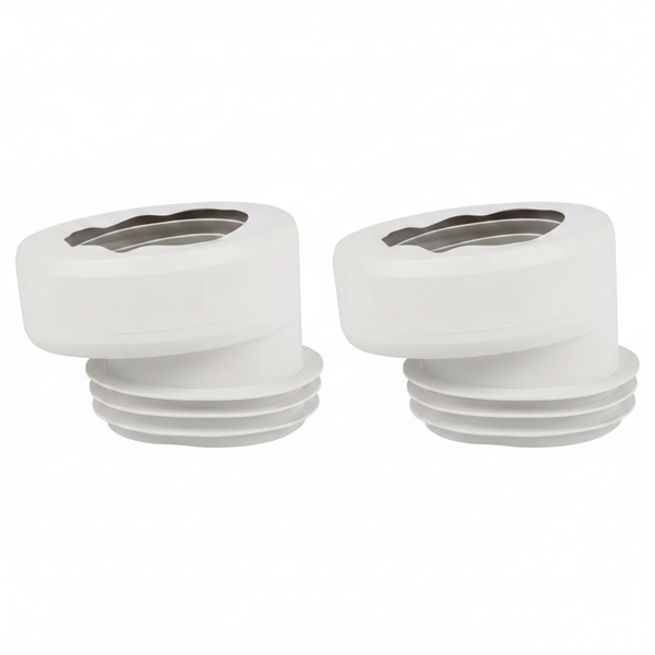 Wirquin 110mm Offset Toilet Pan Connector with Fins - 2 Pack