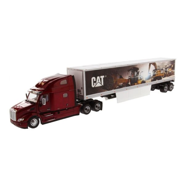 Diecast Masters 1/50 Peterbilt 579 Truck w/CAT Mural Trailer Diecast Model