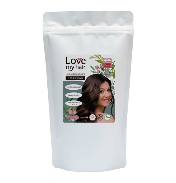 Love My Hair 100% Herbal Hair Dye- Dark Brown 100g