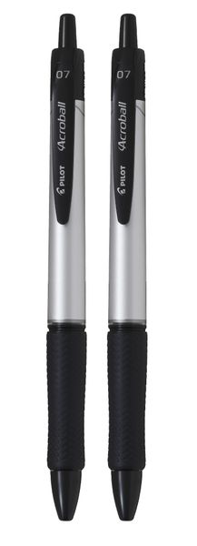 Pilot Acroball T-Series Ballpoint Pen Pack of 2 - Silver