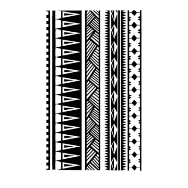 Traditional Tribal Design Waterproof Temporary Tattoo - Black