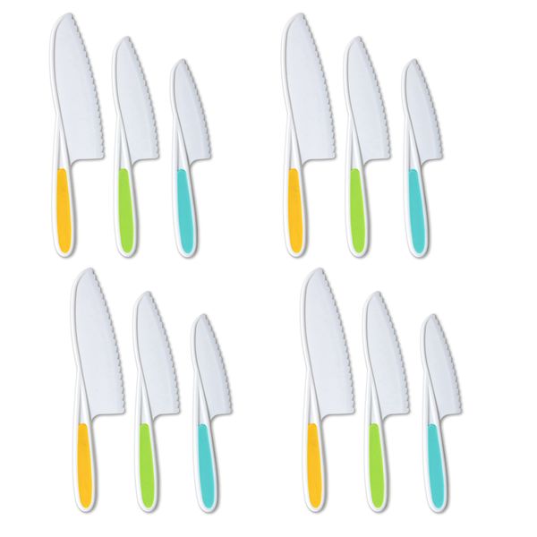 Knives for Kids 3-Piece Nylon Kitchen Baking Knife Set Serrated Edges
