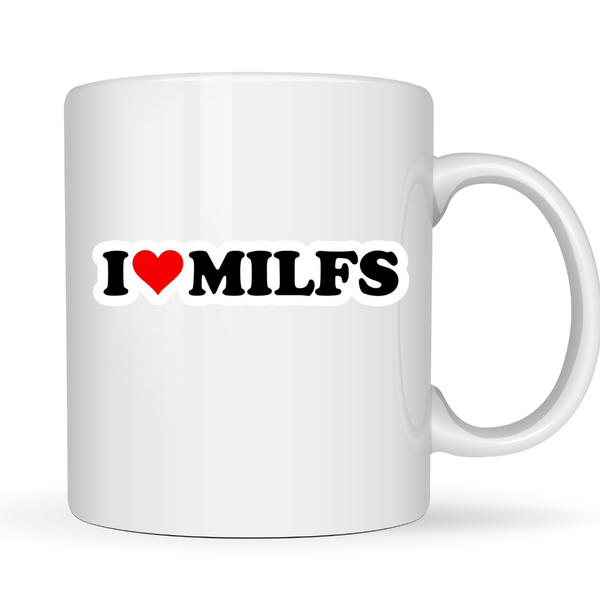 Graphical CPT White Ceramic Mug 350ml - I Love MILFS