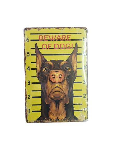 Beware Of Dog! Metal Home Decor Wall Art