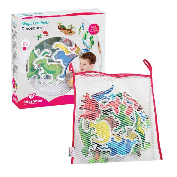 edushape Bath Time Creations Wet &amp; Stick Set: Dinosaurs - 13 Pieces